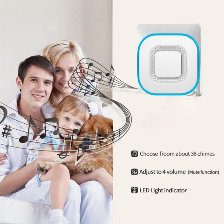 CACAZI V028F 1 For 3 Wireless Music Doorbell without Battery CACAZI V028F 1 For 3 Wireless Music Doorbell without Battery